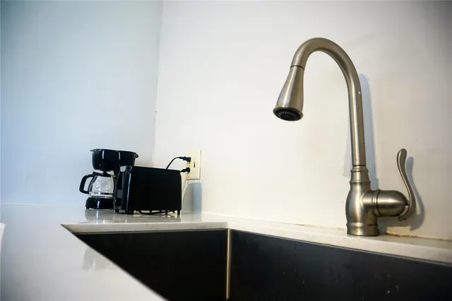 a close view of table with chair