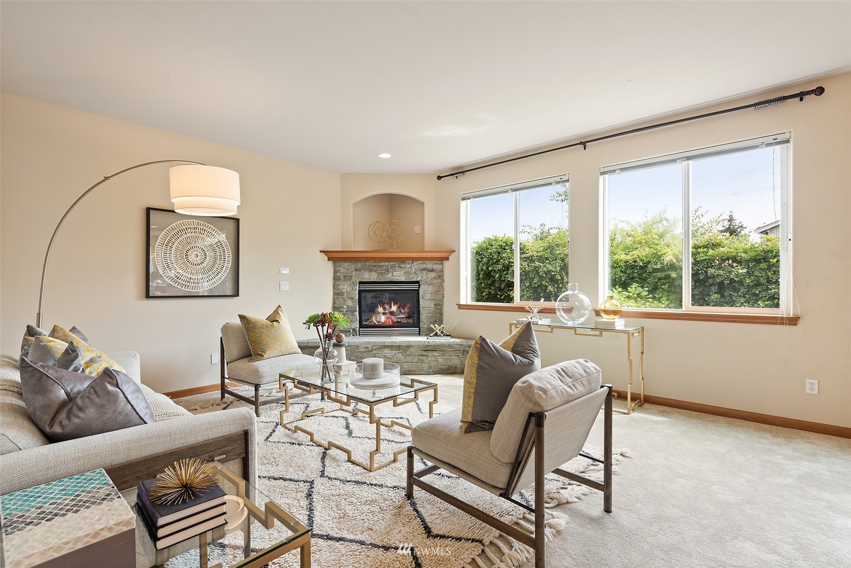 21112 39th Avenue Southeast Bothell, WA 98021 - Photo 5 of 33 a living room with furniture and a fireplace