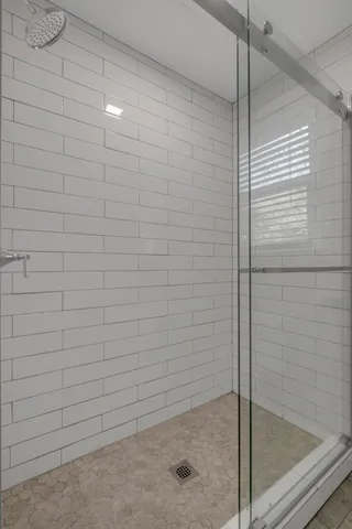 a bathroom with a shower
