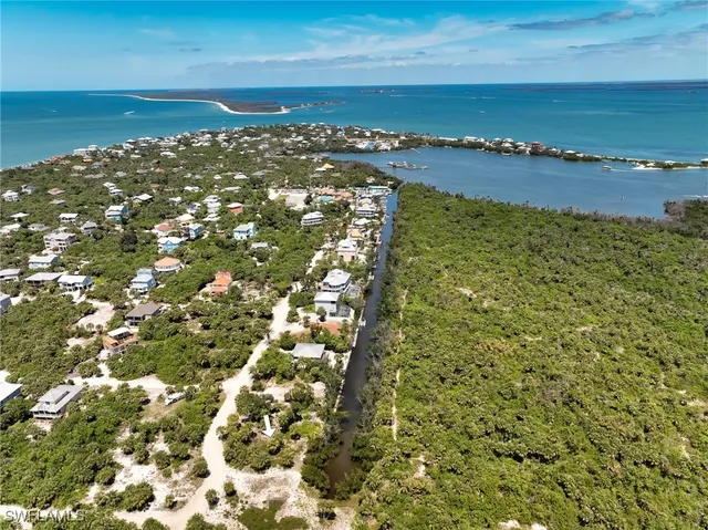 a view of a lake with a houses