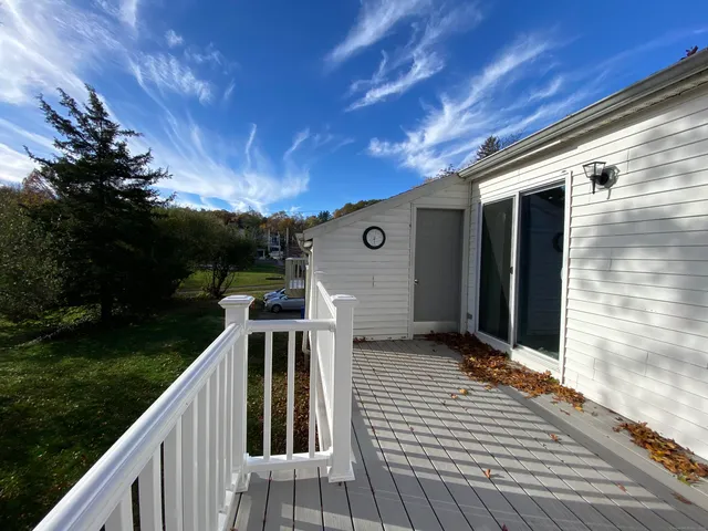 a view of a yard with large trees