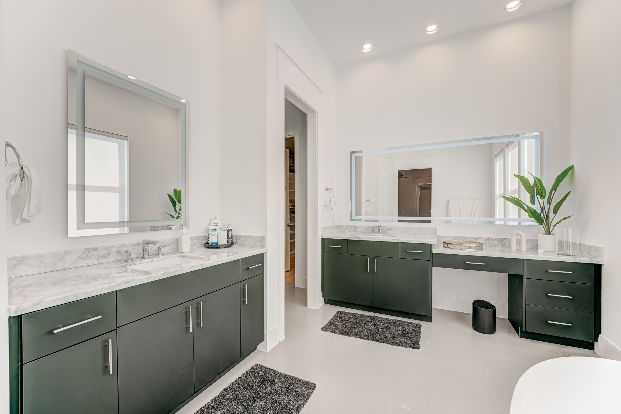 3406 Asher Landing Lane Houston, TX 77080 - Photo 17 of 45 a bathroom with a granite countertop sink and a mirror