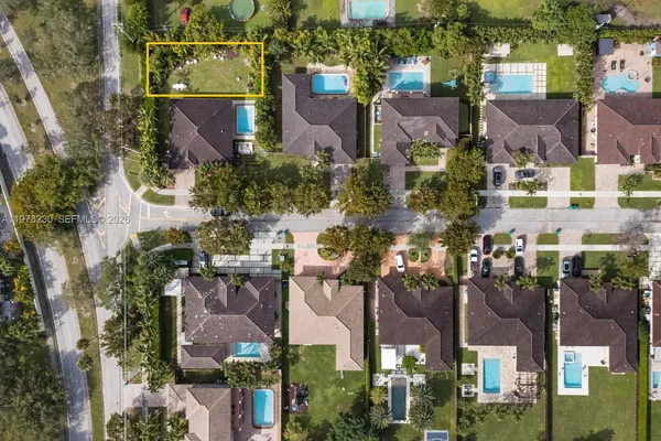 an aerial view of multiple house