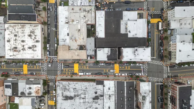 an aerial view of a city