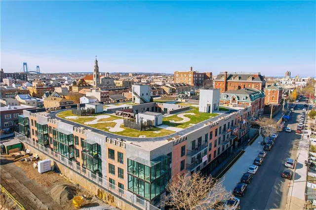 a view of city from a balcony