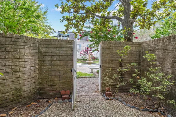 a view of door and garden