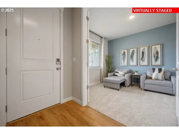 a living room with furniture and a couch