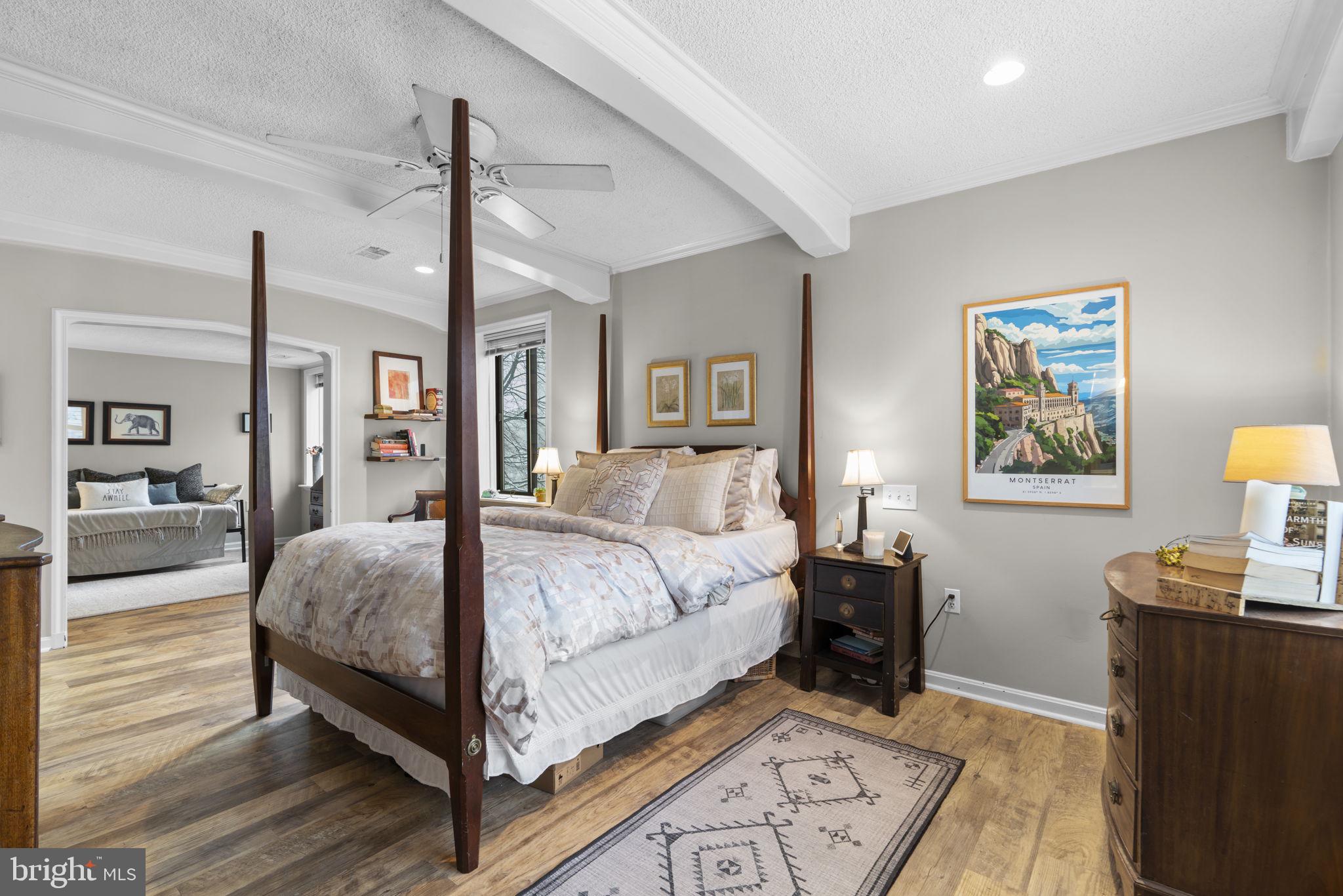 10077 Windstream Drive, Unit 4 Columbia, MD 21044 - Photo 21 of 59 Primary suite with beautiful beamed ceiling