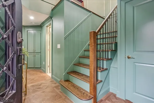 a white stove top oven sitting inside of a kitchen