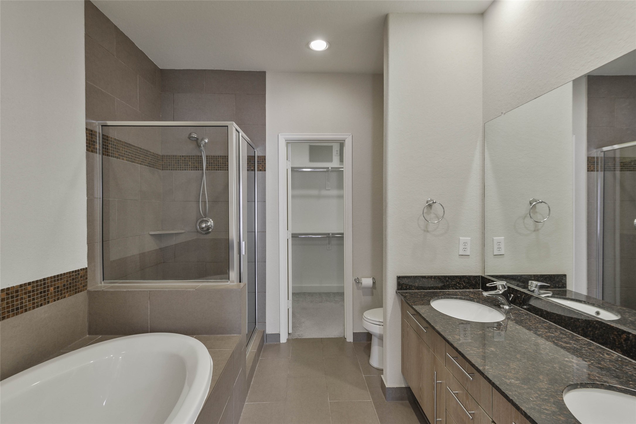 2904 Chenevert Street, Unit M Houston, TX 77004 - Photo 5 of 15 a bathroom with a granite countertop tub sink and mirror