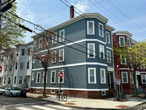 a front view of a residential apartment building
