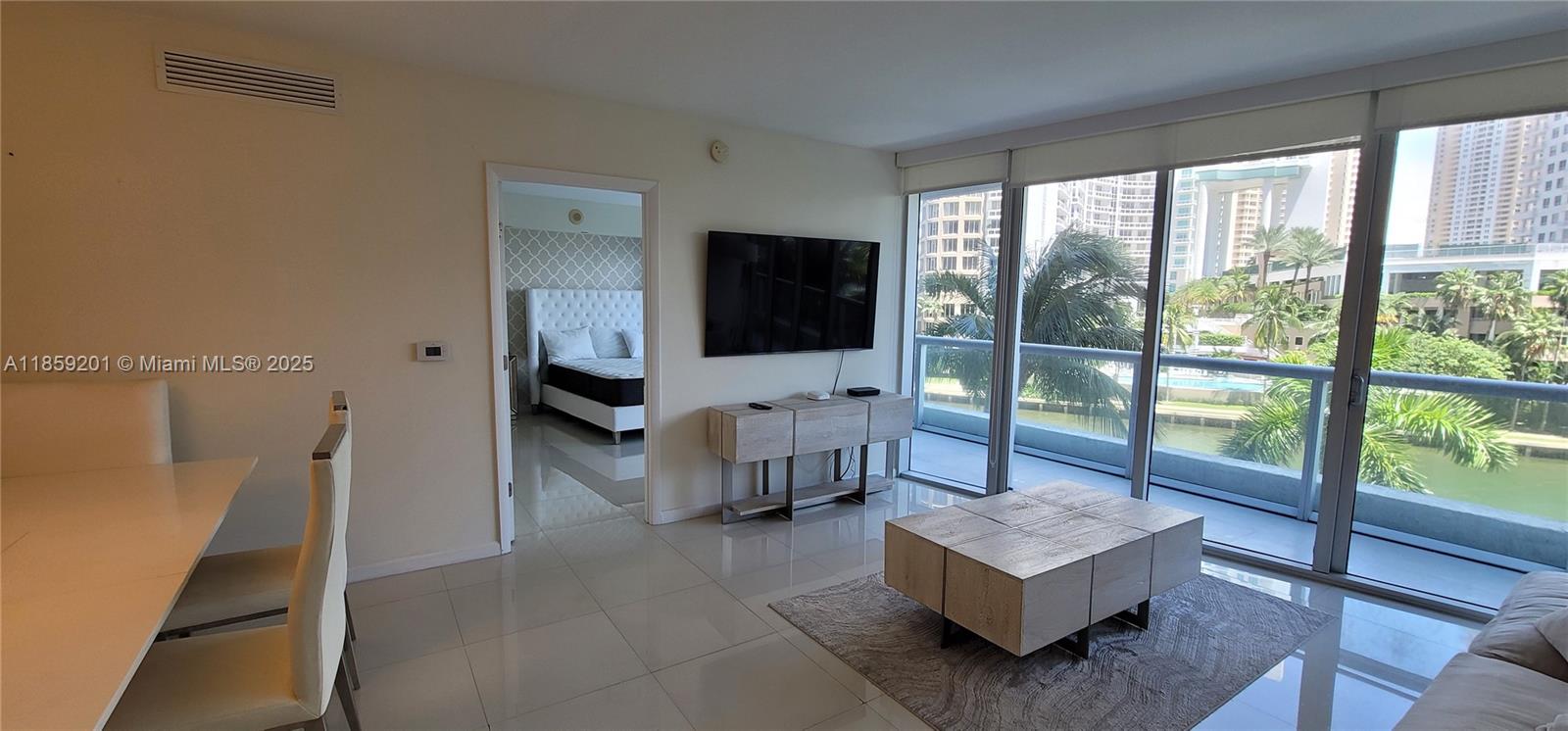 495 Brickell Avenue, Unit 420 Miami, FL 33131 - Photo 11 of 73 a living room with furniture and a flat screen tv