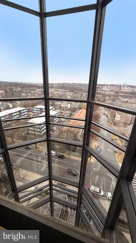 a view of a room with shelves