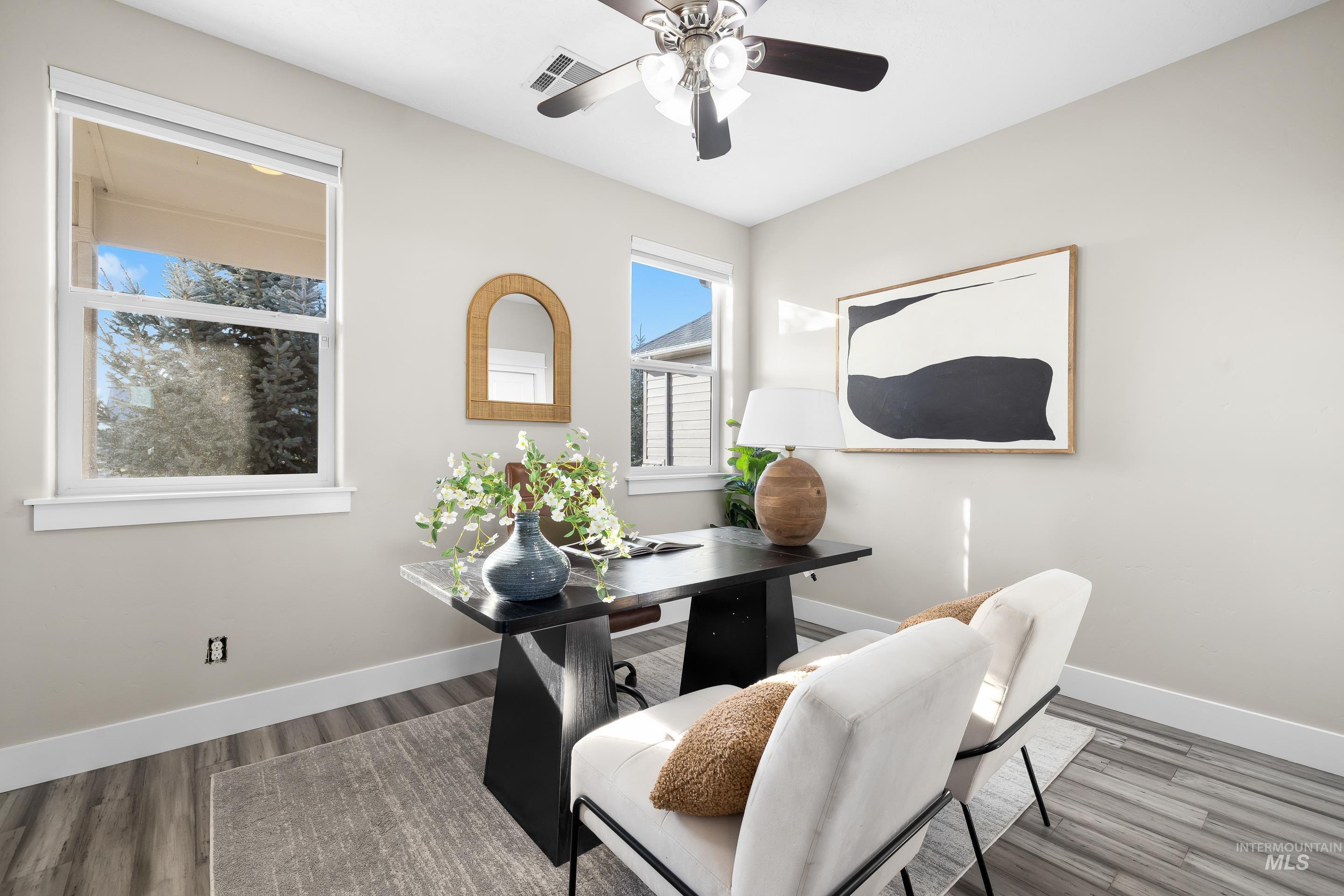 8018 Plumberry Court Middleton, ID 83644 - Photo 24 of 50 Home office with wood finished floors and a ceiling fan