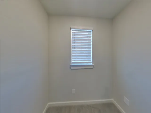 a view of a small space with a window