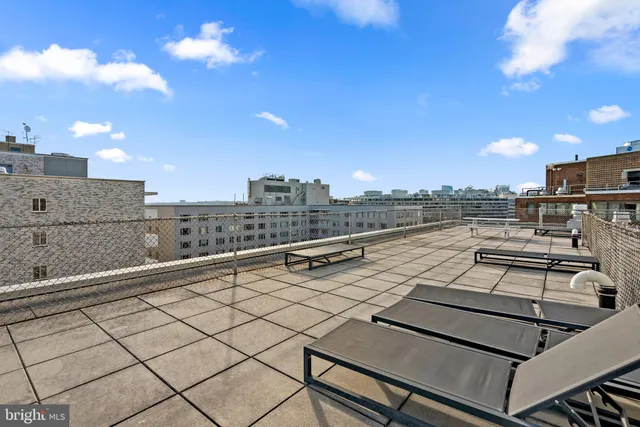 a view of a terrace with skyline