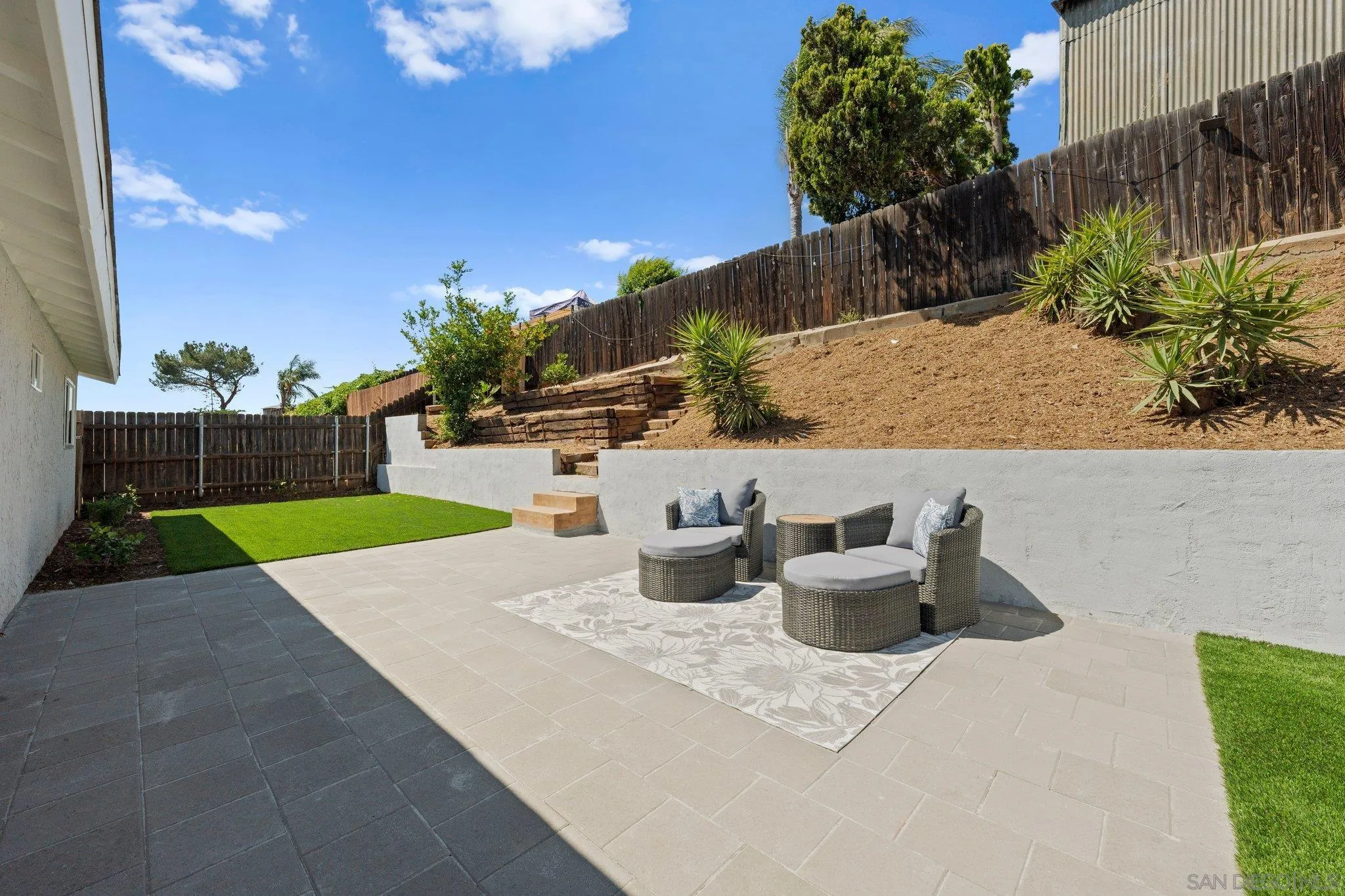 9117 Heatherdale Street Santee, CA 92071 - Photo 24 of 31 a view of backyard with outdoor seating and green space
