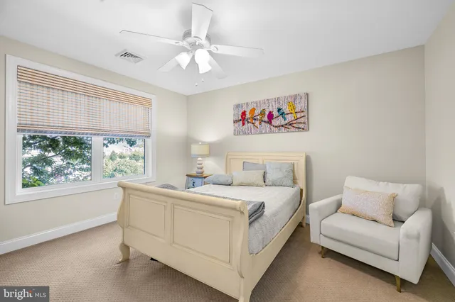 a view of a hallway with chairs and a potted plant