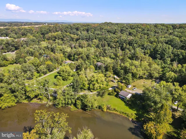 a view of a city with lush green forest