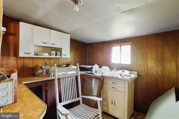 a storage room with a window