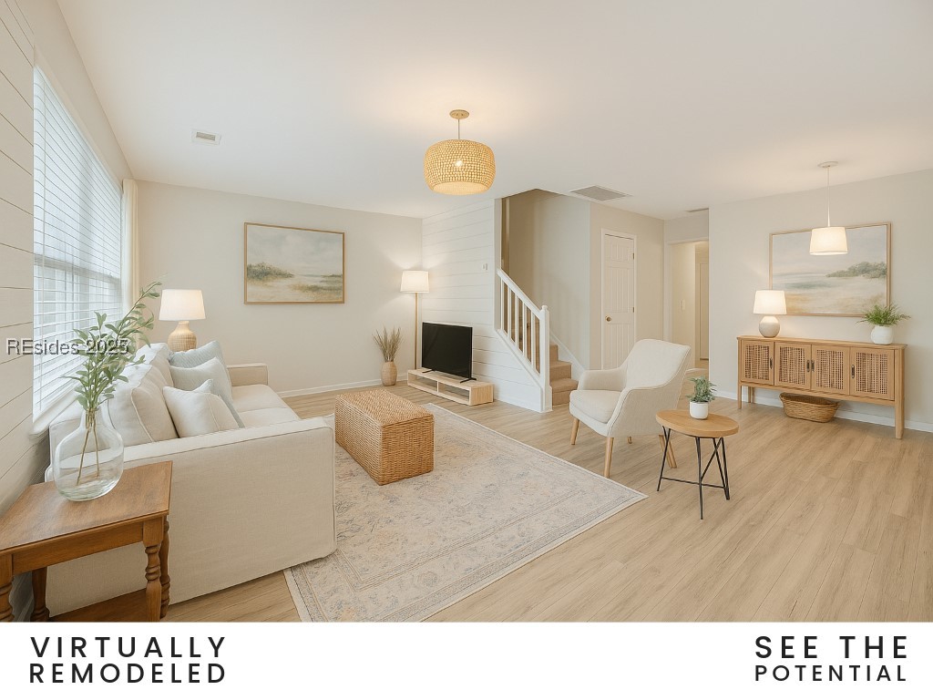 230 West Square Bluffton, SC 29910 - Photo 2 of 27 This sunlit living room balances clean lines with coastal charm—proof that timeless design doesn’t need a high price tag.