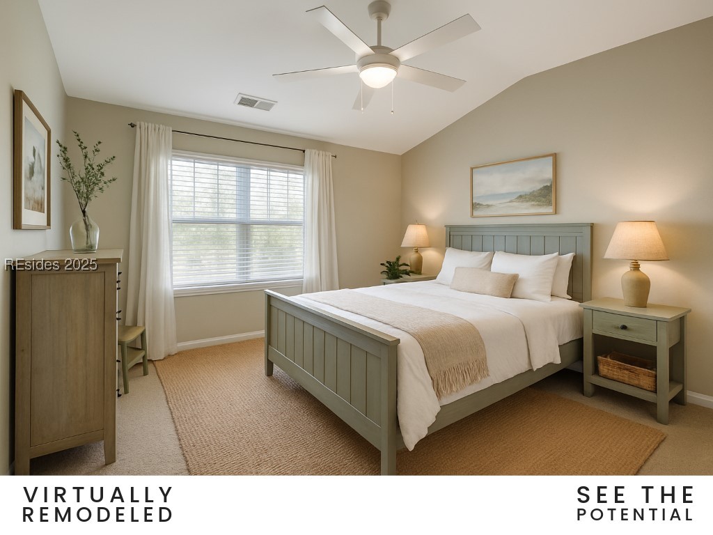 230 West Square Bluffton, SC 29910 - Photo 3 of 27 Retreat-ready. A calming palette, layered lighting, and natural finishes turn this vaulted room into a serene, stylish escape.
