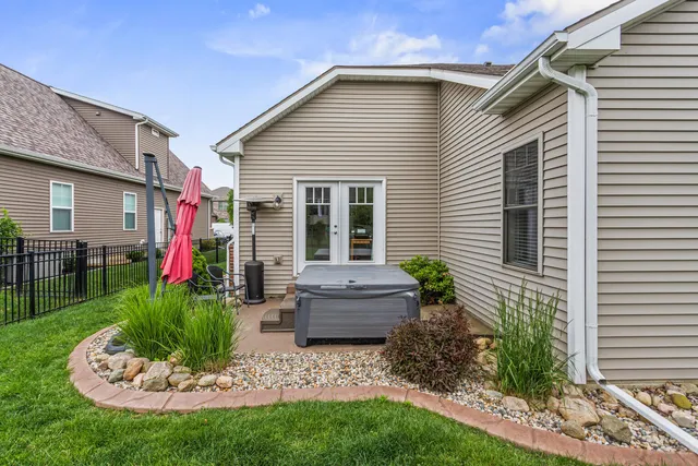 a backyard of a house with lots of green space