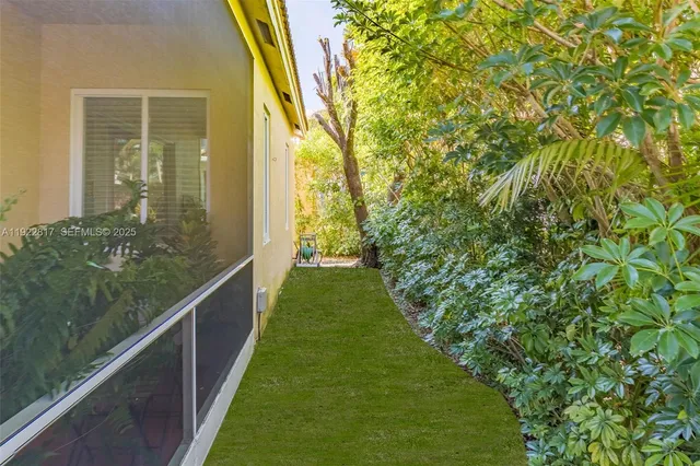 a view of a pathway of a garden