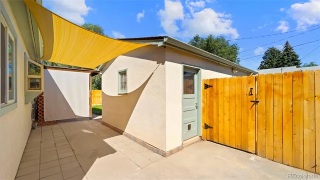 a view of a house with a door