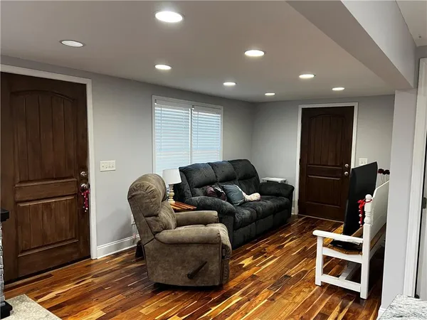 a living room with furniture