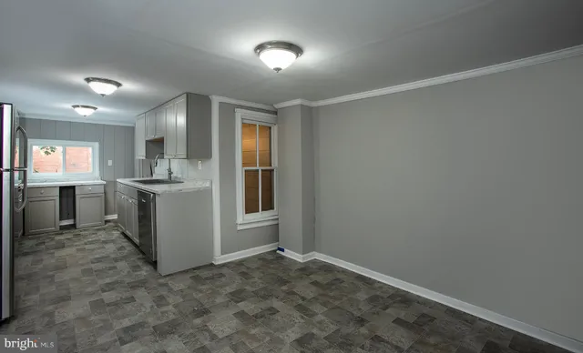 an empty room with closet