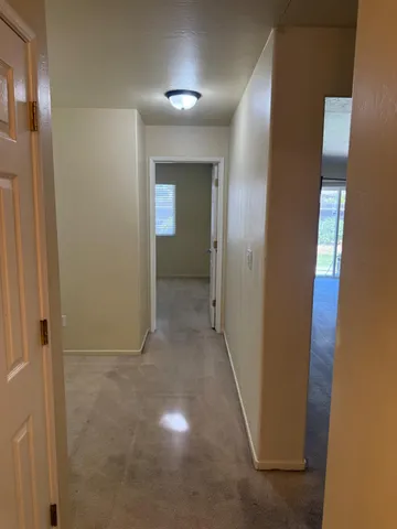 an empty room with a window