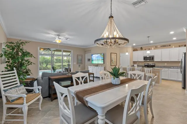 a view of a dining room and livingroom view