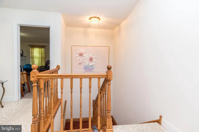 a view of a garage with rack and bicycle
