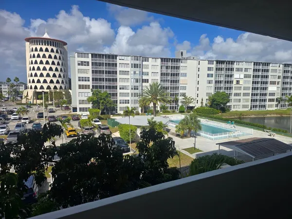 a view of a city from a balcony
