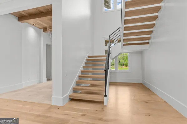 front view of a building with a yard