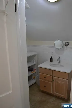 a view of a room with cabinets