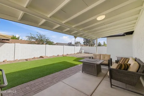a outdoor living space with furniture