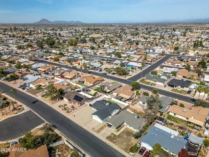 an aerial view of multiple house