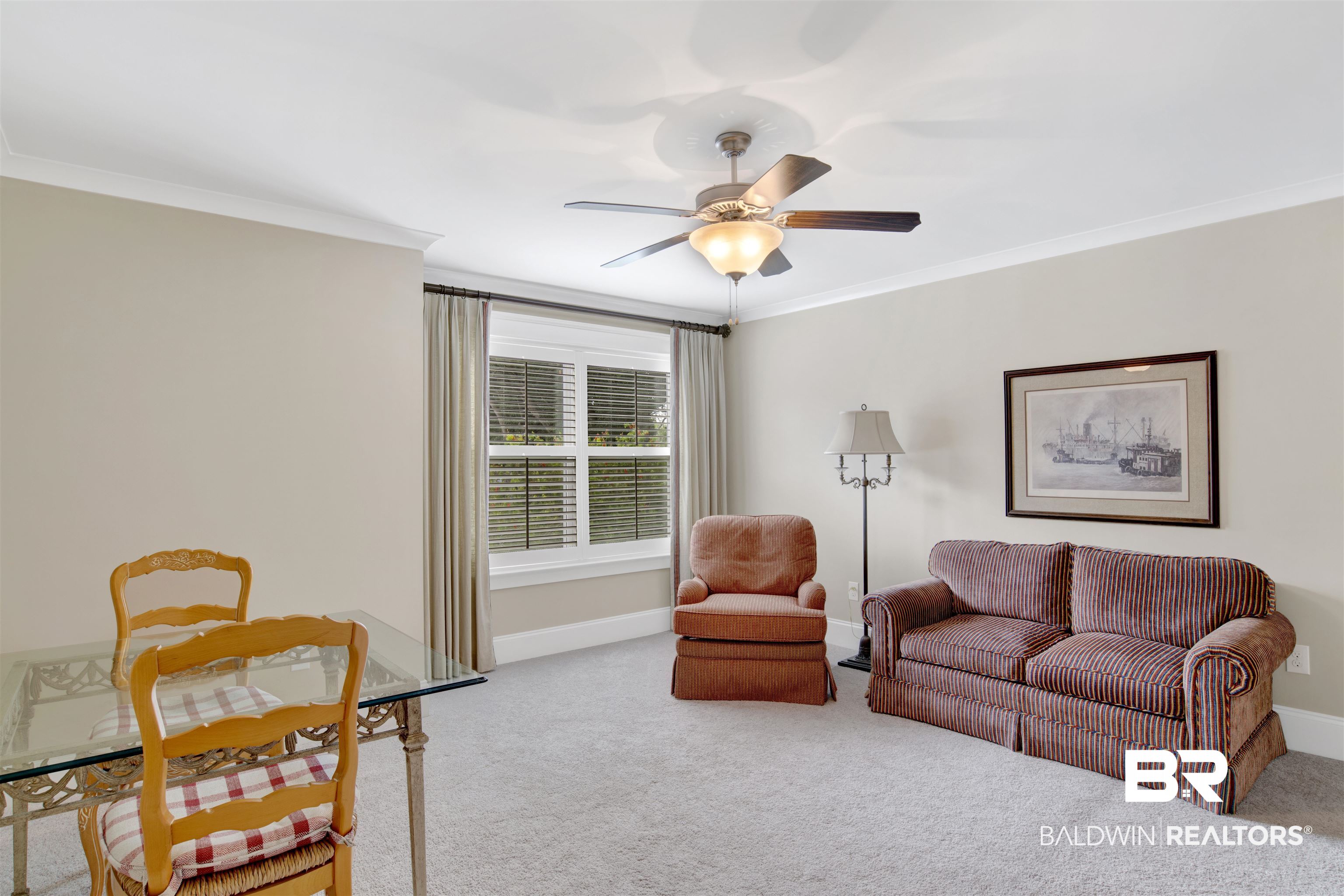 131 Sedgefield Avenue Fairhope, AL 36532 - Photo 34 of 50 Carpeted room featuring ceiling fan and ornamental molding