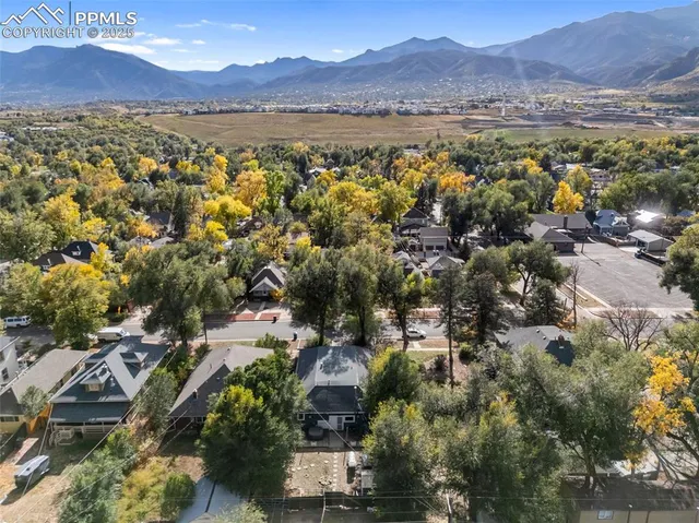 a view of city and mountain