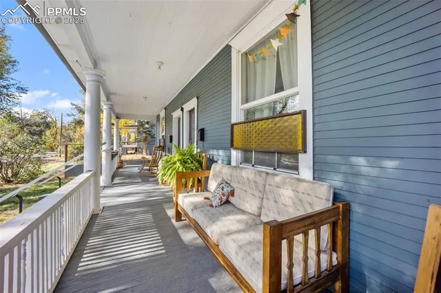a view of balcony with couch