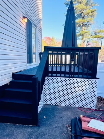 a view of a wooden deck