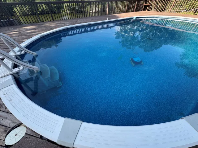 a view of a balcony with an outdoor space