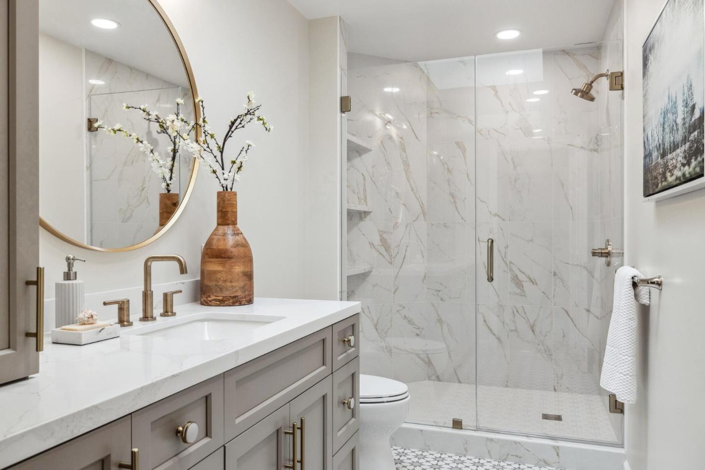 961 Berkeley Avenue Menlo Park, CA 94025 - Photo 17 of 27 a bathroom with a sink and a mirror