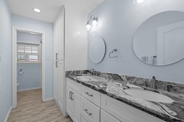 a backyard of a house with lots of green space