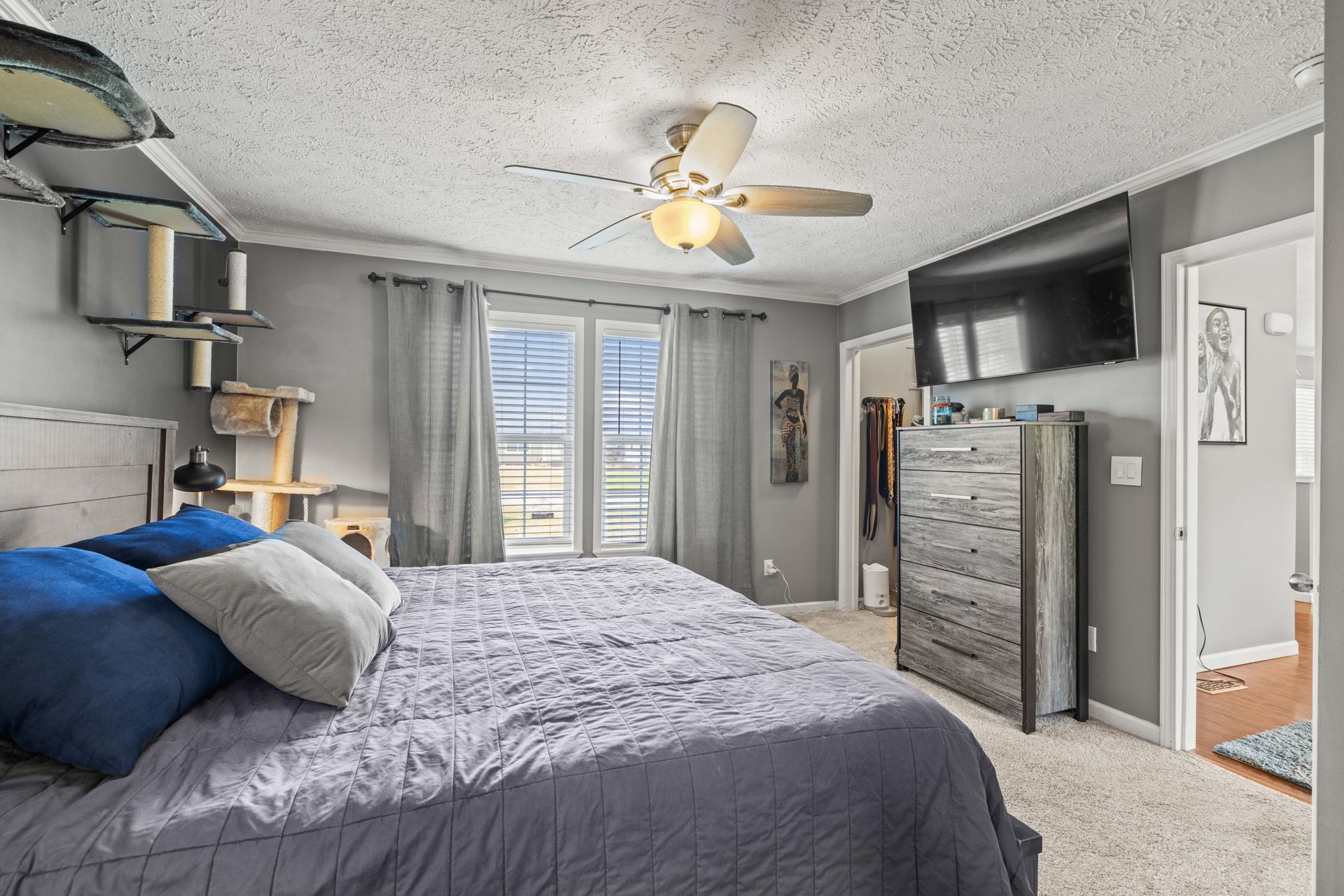 1154 Wrights Mill Road Spring Hill, TN 37174 - Photo 22 of 38 a bedroom with a bed and a flat tv screen on dresser