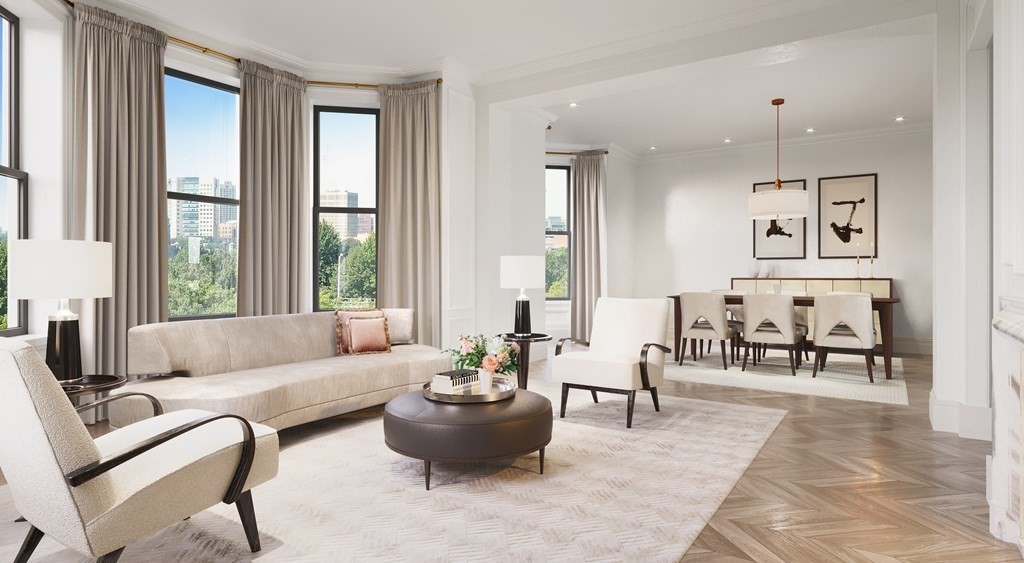 29 Commonwealth Avenue, Unit 6 Boston, MA 02116 - Photo 3 of 8 a living room with furniture and a large window