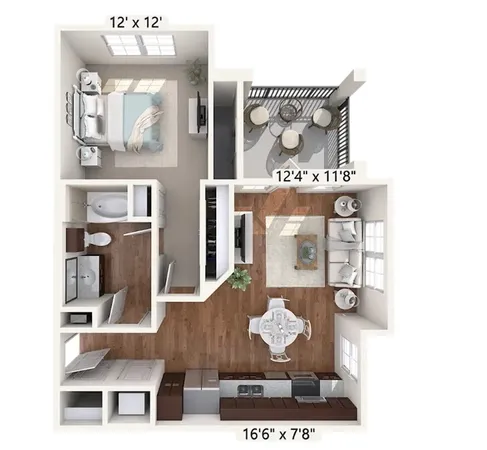 a living room with furniture