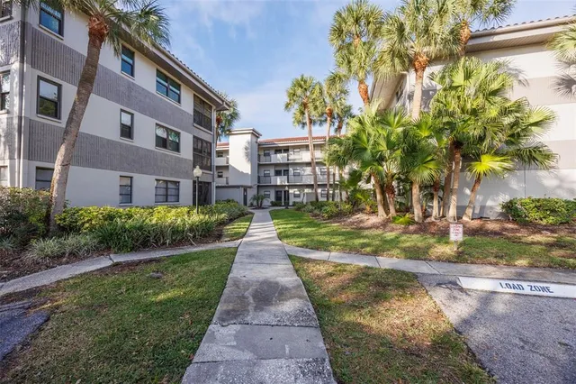 an outdoor space with seating